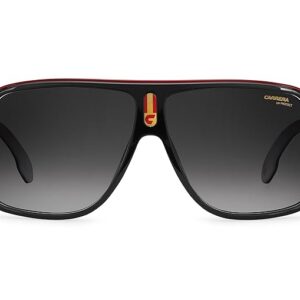 Carrera Men Gradient Dark Grey Shaded Lens Rectangular Sunglass Full-Rim Black White Frame - 20011880S629O 62 mm