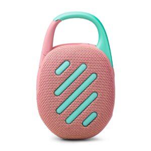 JBL Clip 5, Wireless Ultra Portable Bluetooth Speaker, Pro Sound, 12hrs of Playtime, Integrated Carabiner, Vibrant Colors with Rugged Fabric Design, Dust & Waterproof, Type C (Without Mic,Pink)
